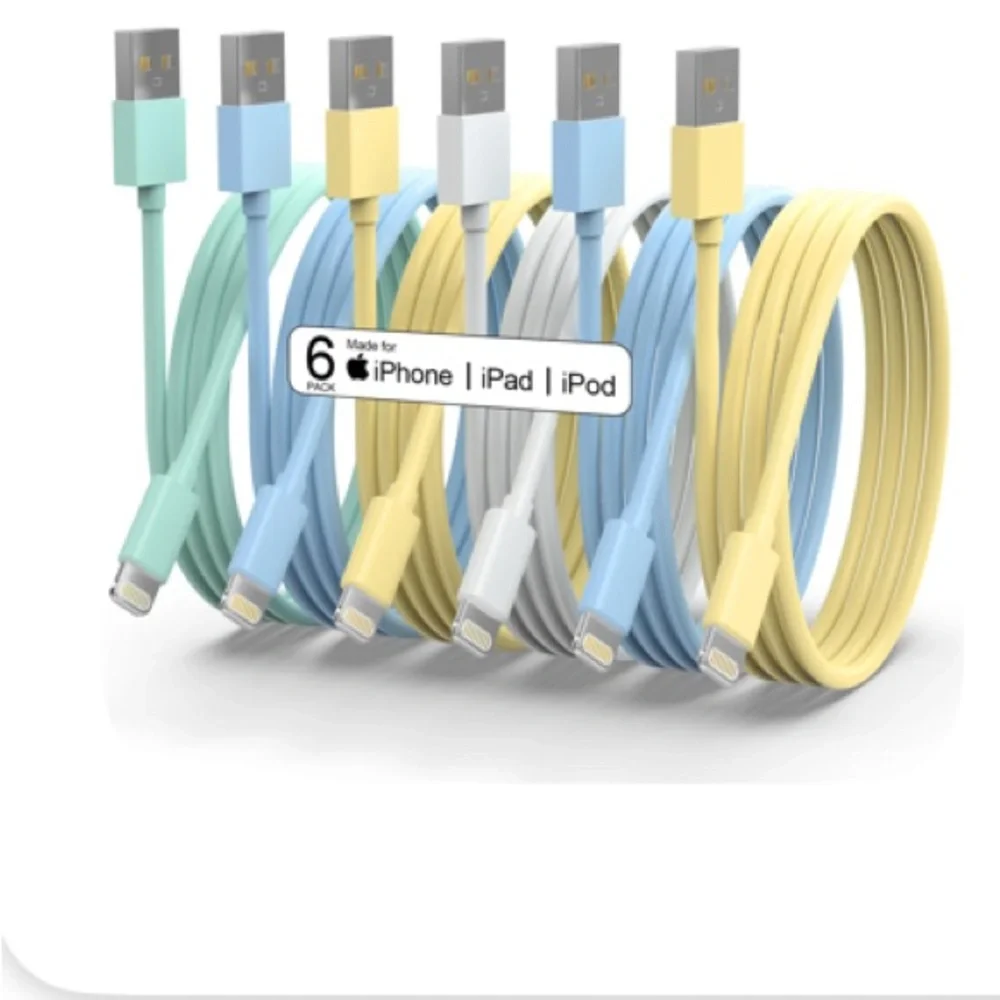 Multi-Color Lightning Cable Set - 6 Pack
